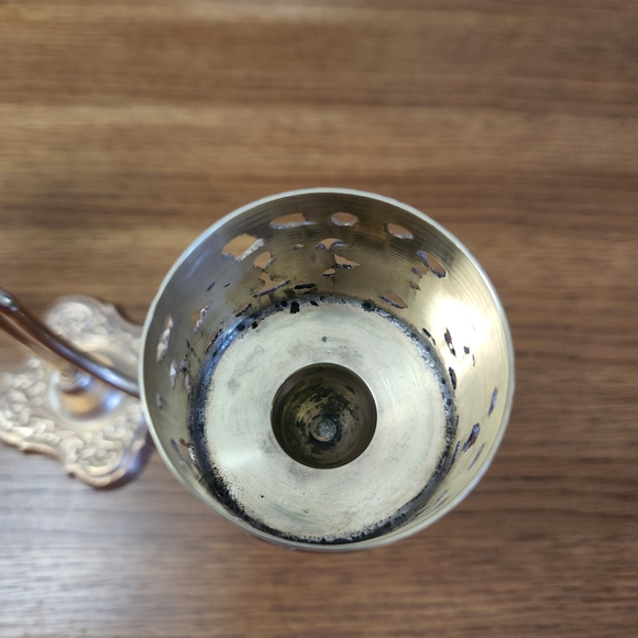 Vintage MCM Brass Floral 3 Arm Candle Holder Candelabra - Picture 7 of 11